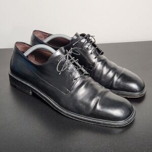 Salvatore Ferragamo Studio Shoes Mens US 11 D Black Leather Plain Toe